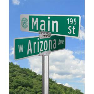 China Rectangular Metal Intersections Street Name Boards Blades 24x6 factory