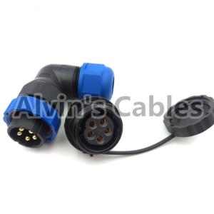 China SD20 TA ZM 2-12 Pin Electrical Cable Connectors Female Socket Connector 90 Degree Elbow factory