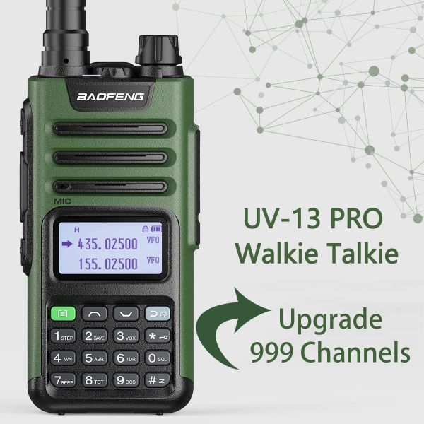 Baofeng UV-13 PRO High Power Walkie Talkie with 16 KM Range 999 Channels and 2500mAh Battery Two Way Radio