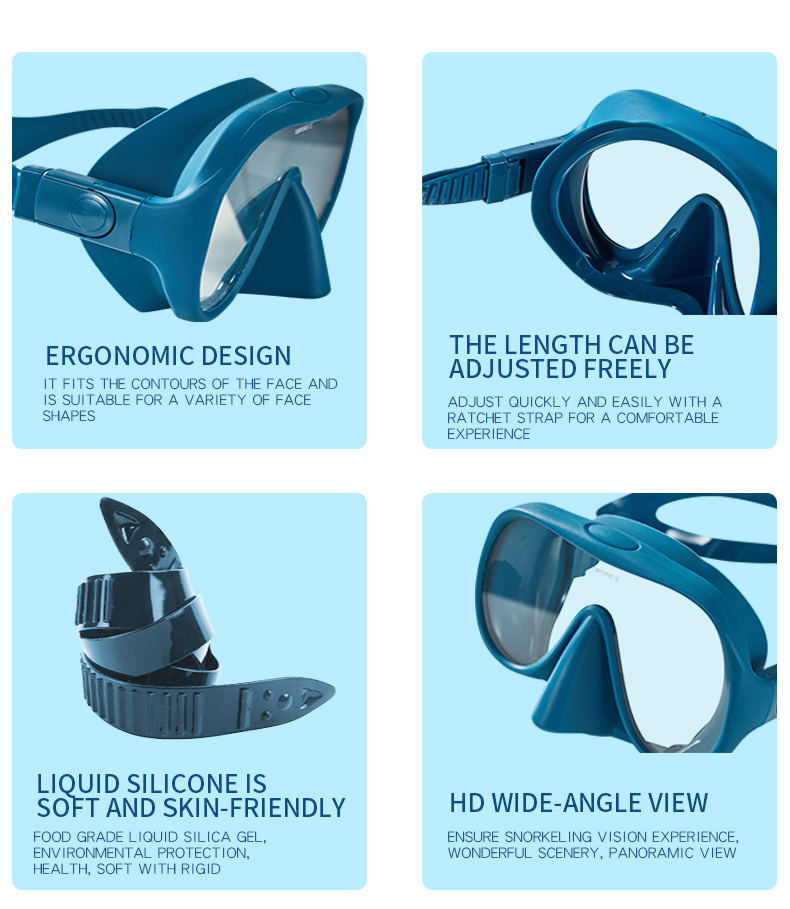 ZMZDIVE Freediving Snorkel Mask Set Prescription Snorkeling Goggles