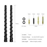 7" Black Spiral Bending AM/FM Radio Antenna Universal Fit for Trucks Cars SUVs