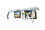 Height 2700-2800mm Stainless Steel Shelter , Prefab Bus Shelters Ceiling 1500