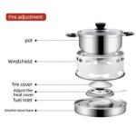 Fashion Simple Stainless Steel Hot Pot Kitchen Hotel Single Portable Alcohol