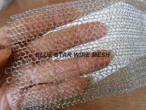 China Multi Filament Stainless Steel Knitted Mesh Demiter Pad For Filter Bright Silver Color factory