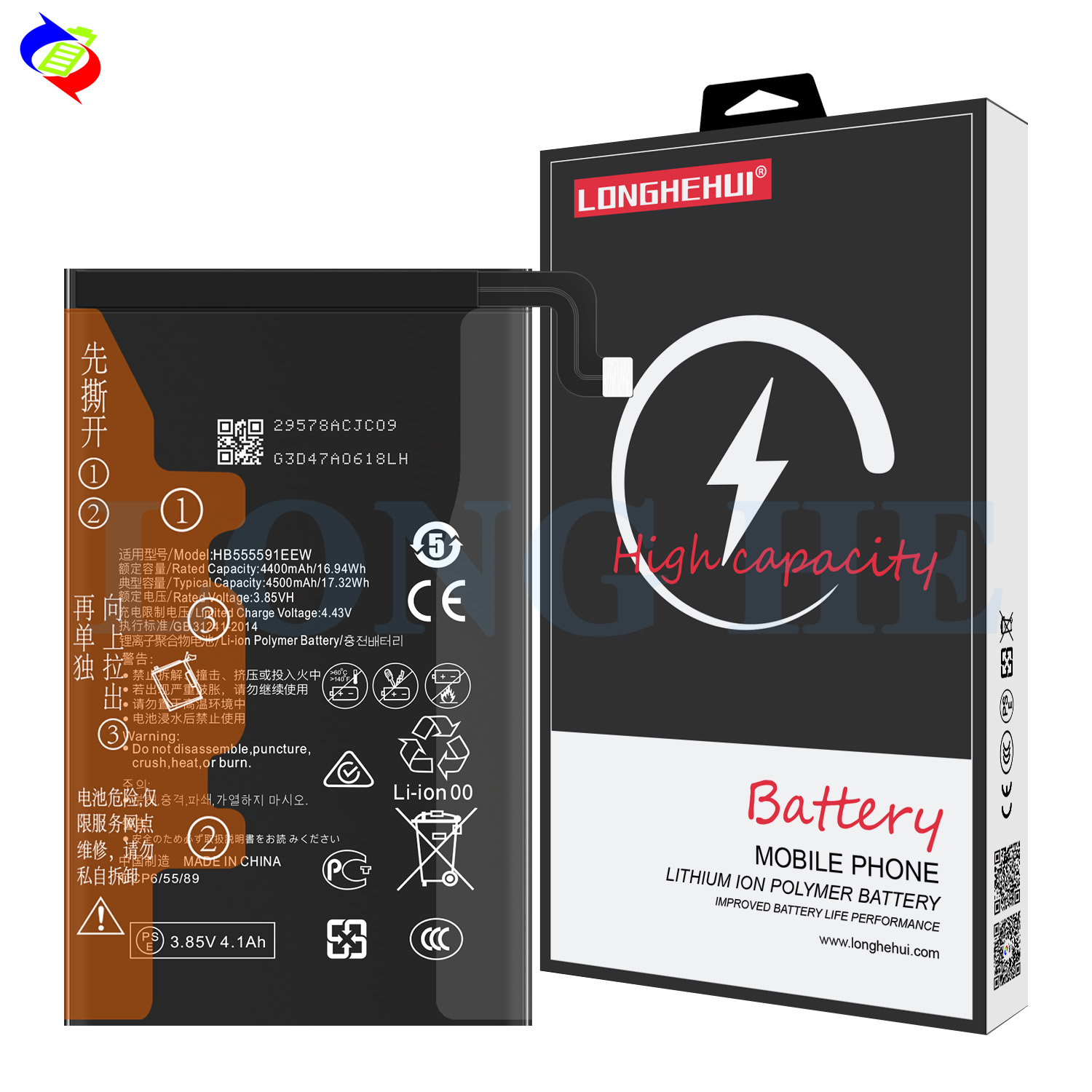 Rechargeable Batteries HB555591EEW for Huawei Mate 30 Pro L09 L29 AL00 TL00 N29 AL10 TL10 4500mAh 3.85V