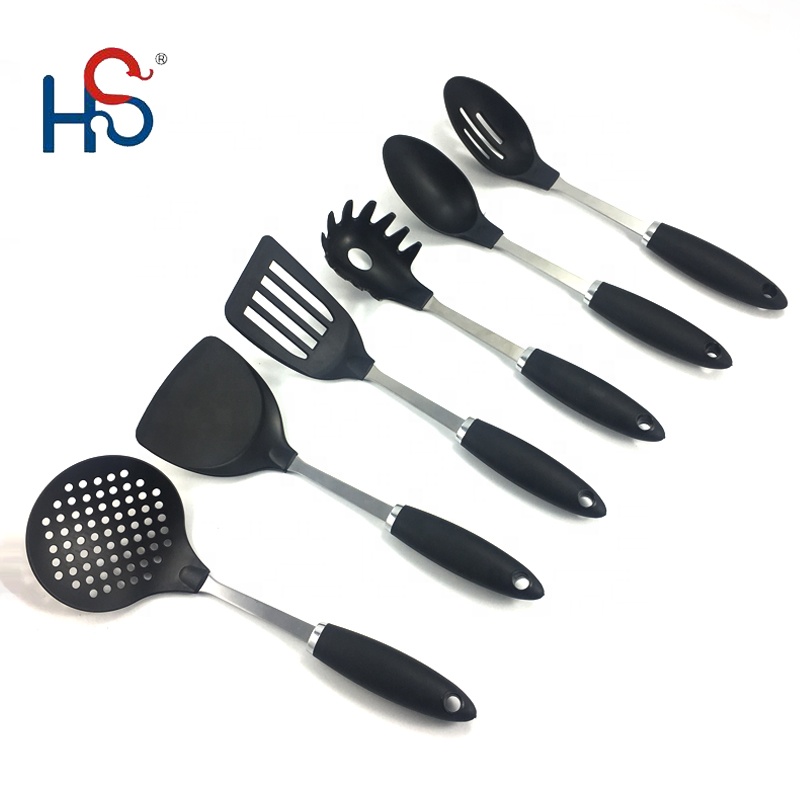 TPR Handle Stainless Steel Kitchen Utensils Spoons for Home and Kitchen Accessories