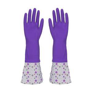 China Extra Long Sleeve Rubber Gloves With Beautiful Patterns For Houseohld Cleaning factory