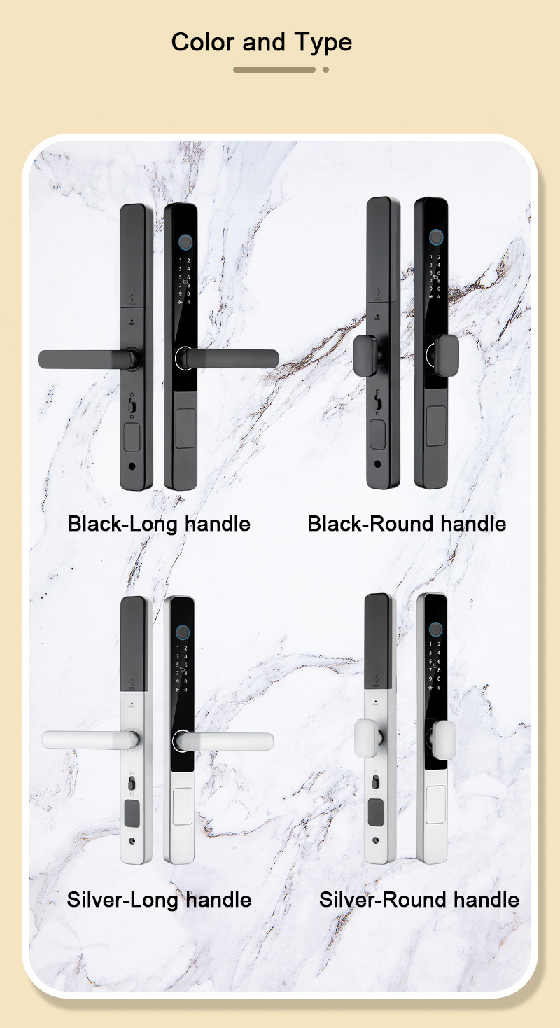Digital Outside IP65 Waterproof Fingerprint Password Card With Tuya TTlock App Remote Unlock Smart Home Door Lock