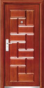 China steel wood security armored door factory