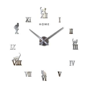 China Frameless Large Roman Numerals Wall Stickers Clocks Decorative Wall Clocks For Living Room factory