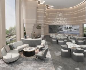 China Modern Hotel Lobby Furniture With Metal Elments Light Color Eco Friendly factory