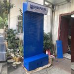 Factory Custom Size Color blue super market display racks sided steel modern