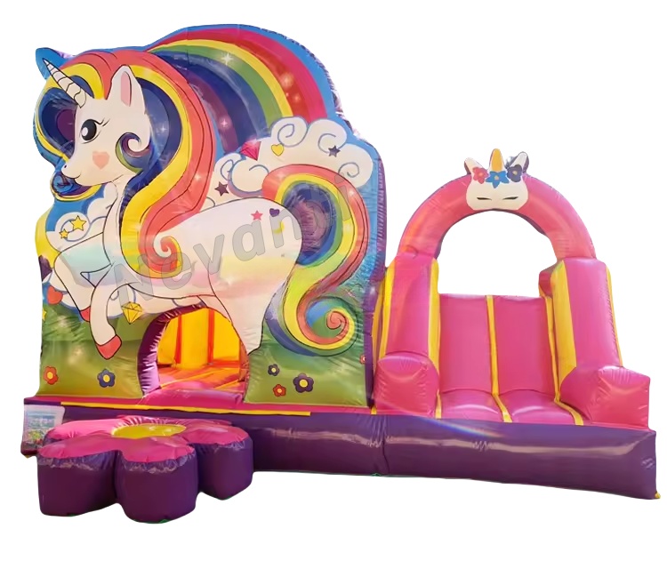 3D Design Kids Bounce House Jumping Castle with Slide and Unicorn Customizable OEM/ODM