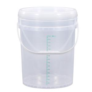 China 20L Plastic Bucket Container With Scale Ruler Handle Lids Food Grade 5 Gallon Bucket factory