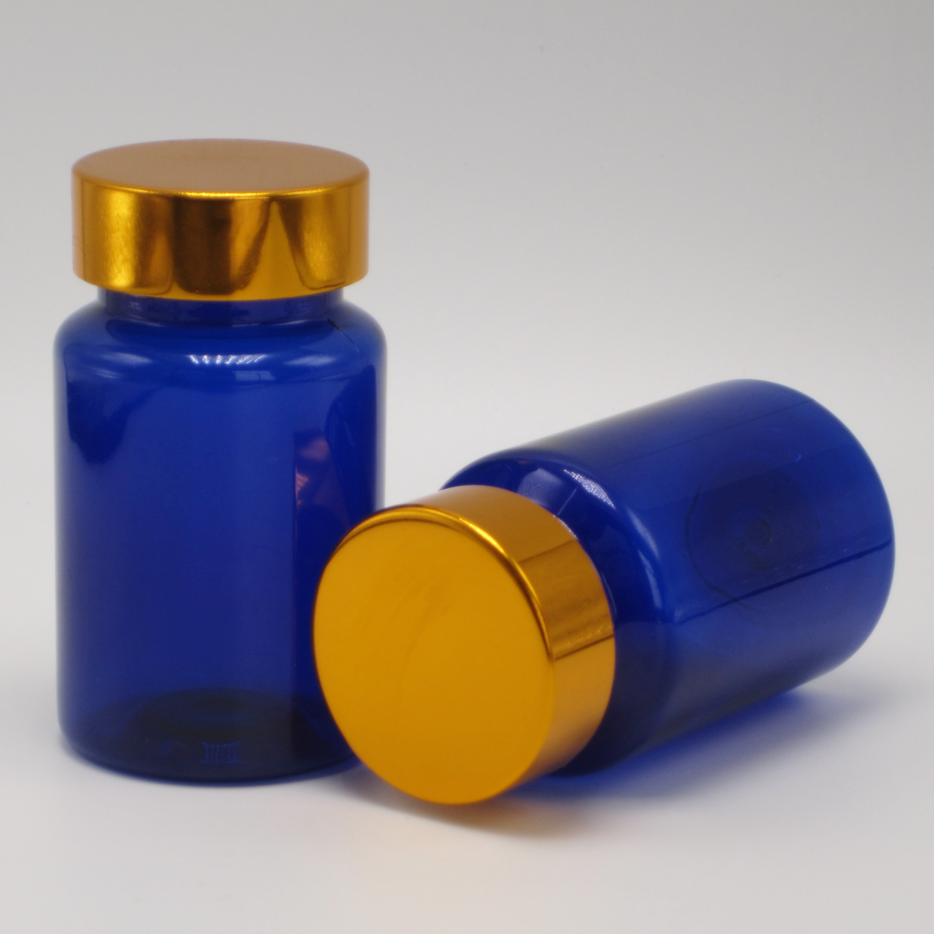 100ML PET Amber Plastic Pill/Vitamin/Capsule Bottle with Child Safety Cover and Screw Cap