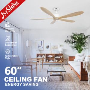 China 60 Inches 5 Wooden Blade Ceiling Fan With Five Speed DC Motor factory
