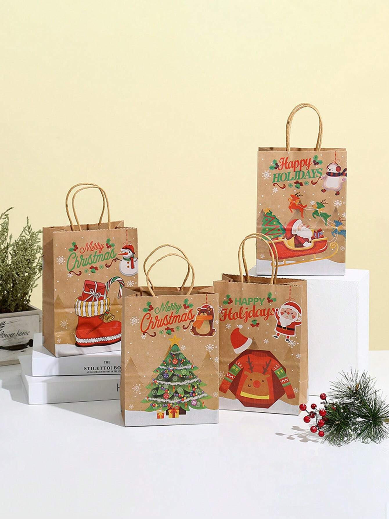 Twisted Handle Gift Paper Bag For All Occasions With Personalized Logo Design
