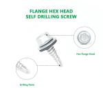 Steel Hex Head Self-Drilling Roofing Tek Screws with Rubber Washers Stitch Screw