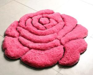 China Romantic Rose 3D Polyester Shaggy Carpet Strench Yarn Mixed (3225) factory