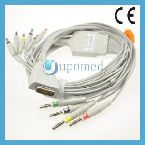 China Fukuda one-piece 10-Lead EKG cable with leadwires factory