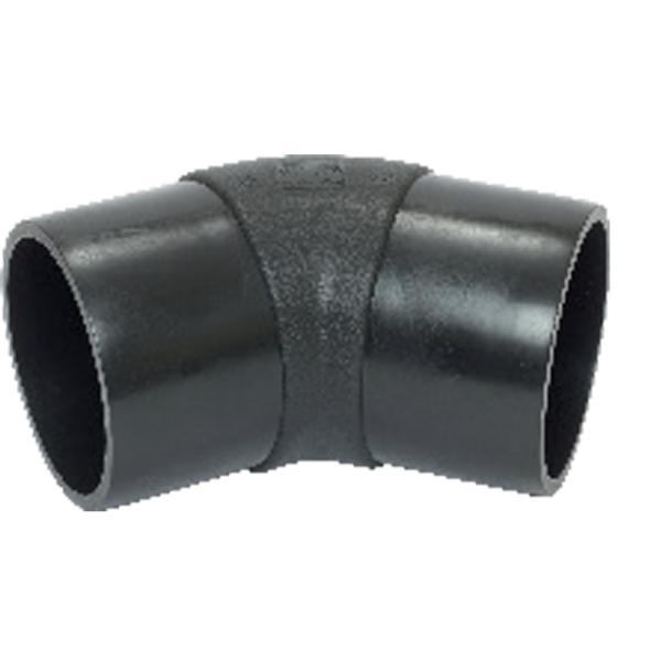 Black Spigot Fittings Hot Fusion HDPE 45° Elbow Electrofusion Reducing Sleeve