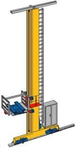 China Height 12900mm Lightweight ASRS Stacker Crane Single Mast SRM factory