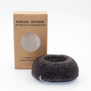 China Anti Bacterial Charcoal Konjac Sponge Face Exfoliating Donut Bath Sponge factory