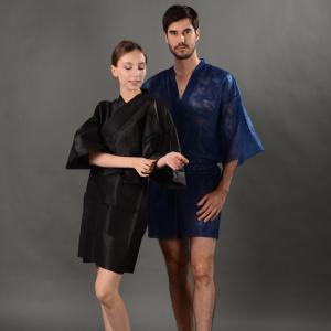 China S&amp;J Kimono Disposable Robe Gown made from non woven Soft PP material Excellent for Sauna Room SPA Beauty Salon Hotel Waist Band factory