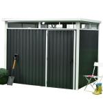 16x8ft 10ftx8ft Pent Roof Metal Shed 187cm 0.3mm Lockable Door With Metal