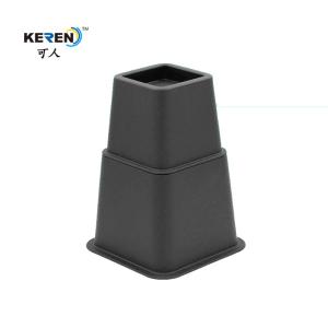 China KR-P0246 Smooth Plastic Adjustable Bed Risers , 8 Inch Black Furniture Risers Optional factory