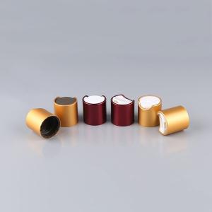 China 24mm 28 Mm Aluminum Disc Top Cap For Cosmetic Bottle No Leakage factory