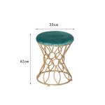 Indoor Gold Velvet 35cm Stainless Steel Ottoman Dirt Resistant