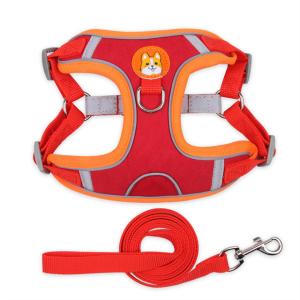 China Suede Material Reflective Strips Pet Harness Vest For Dogs And Cats factory