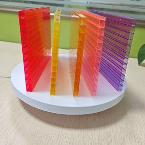 Lightweight Impact-Resistant Purple Polycarbonate Hollow Sheet For Roofing