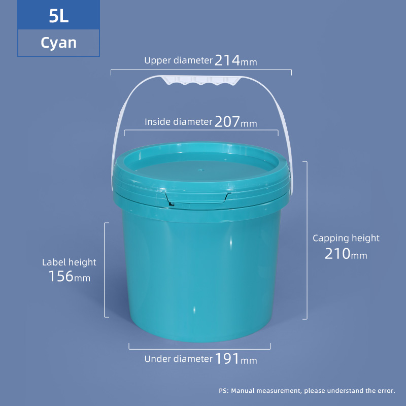 5L Plastic Buckets With Lids Food Grade For Liquid Storage Packaging Custom Color
