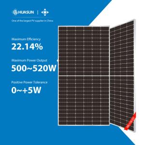 China Huasun Bifacial Photovoltaic Modules Mono Photovoltaic Commercial Solar Pv 500w 520W factory