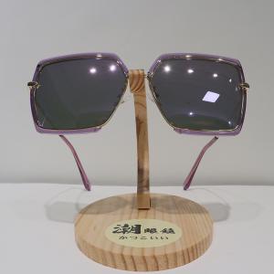 China Polygon Anti Reflective Sunglasses TR90 , Transparent Purple Polarized Sunglasses factory