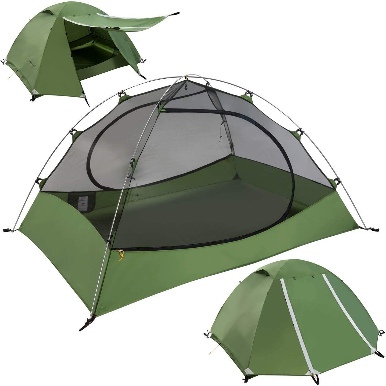 3 Season PU5000mm Ultralight Camping Tent For Family