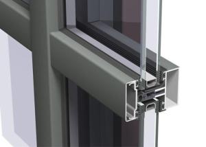 China Easy Cleaning Curtain Wall Aluminium Profiles , Unitised Curtain Wall GB Certified factory