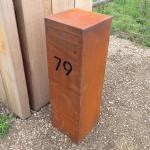 Modern Large Outdoor Weathered Steel Garden Sculpture Mailbox And Post