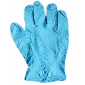 China Blue Nitrile Gloves No Latex Powder Free ISO Certified 240mm Length for Food Handling factory