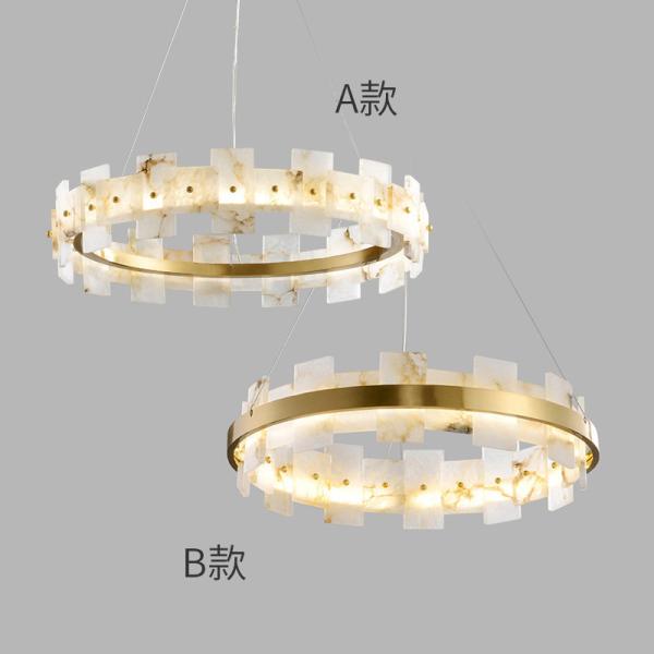 H65 Brass High Hardness Marble Effect Ceiling Light Modern Pendant Lights 15m2