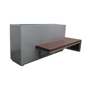 China Custom Commercial Large Planters With Bench For Outdoor Garden Patio factory