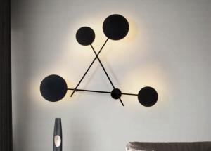 China Diameter 107cm Height 85cm Led Black Iron Acrylic Modern Wall Sconces factory