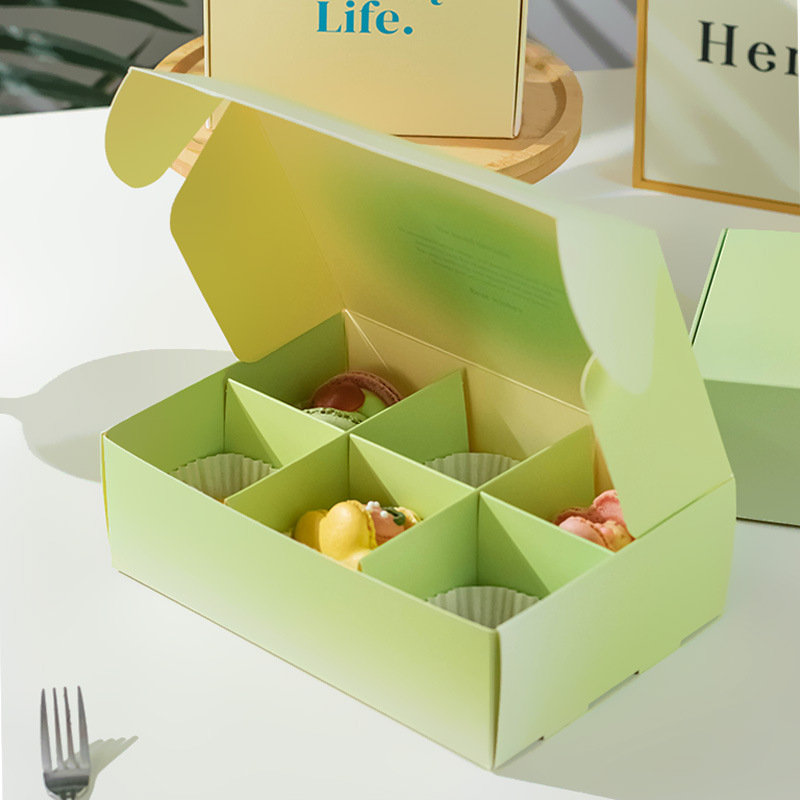 China Snowflake Crisp Nougat Custom Paper Boxes Cookie Macaron Packaging Boxes factory