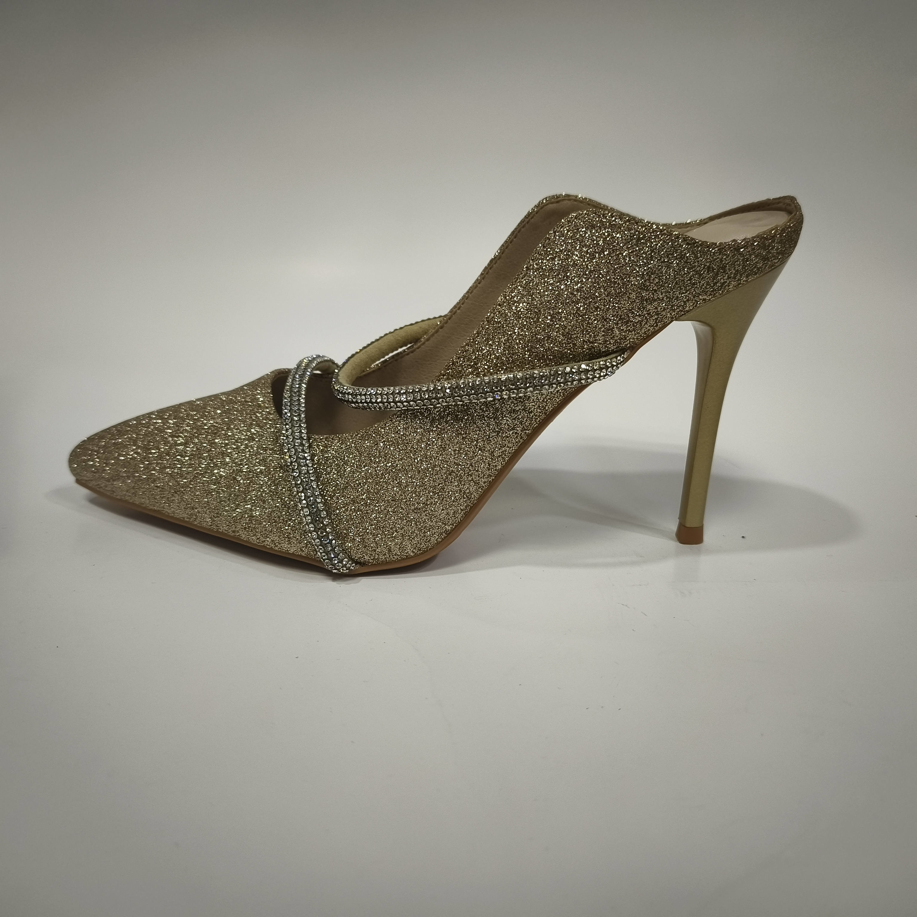 Slip On Leather Lined Pumps With Rubber Outsole