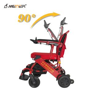 China Airport Red 18KG Lightweight Folding Power Wheelchair factory