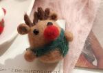 Christmas Wool Balls Craft , Small Felt Balls Cute Santa Elk Pattern