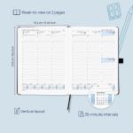 Navy Blue 2023 Hardcover Weekly Planner 80GSM Ivory Paper Material