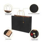 Large Capacity Black Boutique Gift Kraft Paper Shopping Bags Flexo Printing